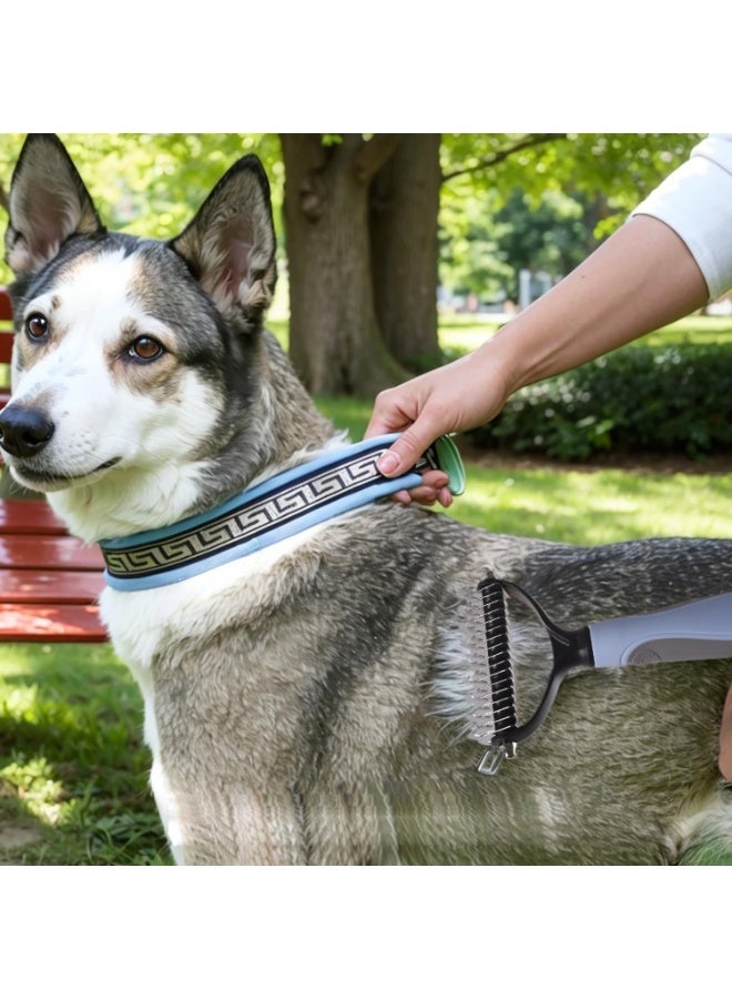 فيرست برو فرشاة تمشيط وإزالة تشابك الشعر للحيوانات الأليفة 2-في-1 – مشط مزدوج الجانب للكلاب والقطط لإزالة الفرو المتشابك والطبقة السفلية – شفرات من الفولاذ المقاوم للصدأ ومقبض مريح - Image 5